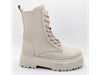 Bottes beiges au design avant-gardiste et à semelles hautes pour femmes