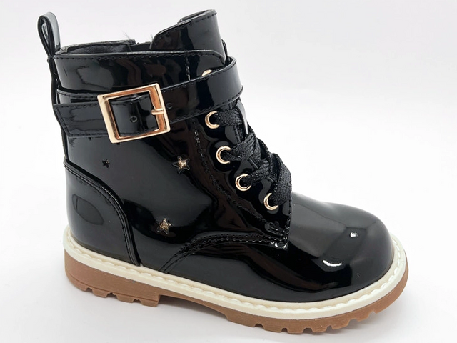 Bottes antidérapantes confortables pour filles, design noir