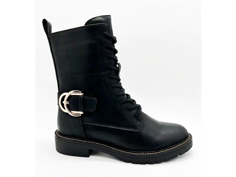 Bottes de dame exquises en cuir synthétique minimaliste