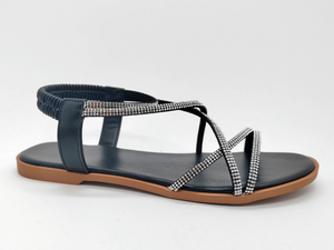 Sandales de couleur élégante bleu marine pour jeunes femmes discrètes