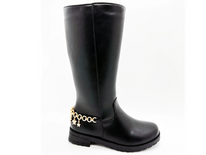 Bottes hautes en PU à surface lisse pour femmes 