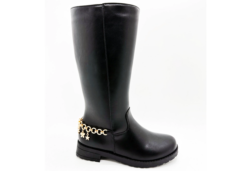 Bottes hautes en PU à surface lisse pour femmes 