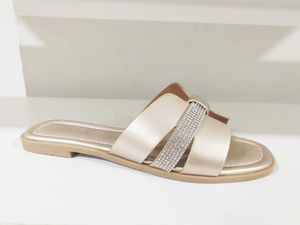 Sandales élégantes de printemps avec diamants champagne pour femmes