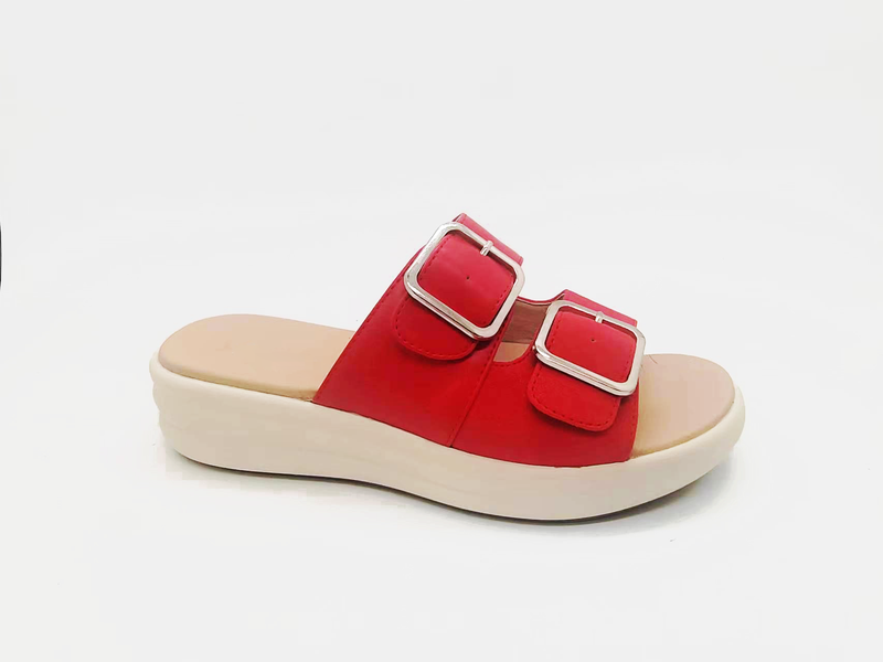 Sandales de ville rouges, sandales d'été à la mode pour dames